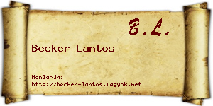 Becker Lantos névjegykártya